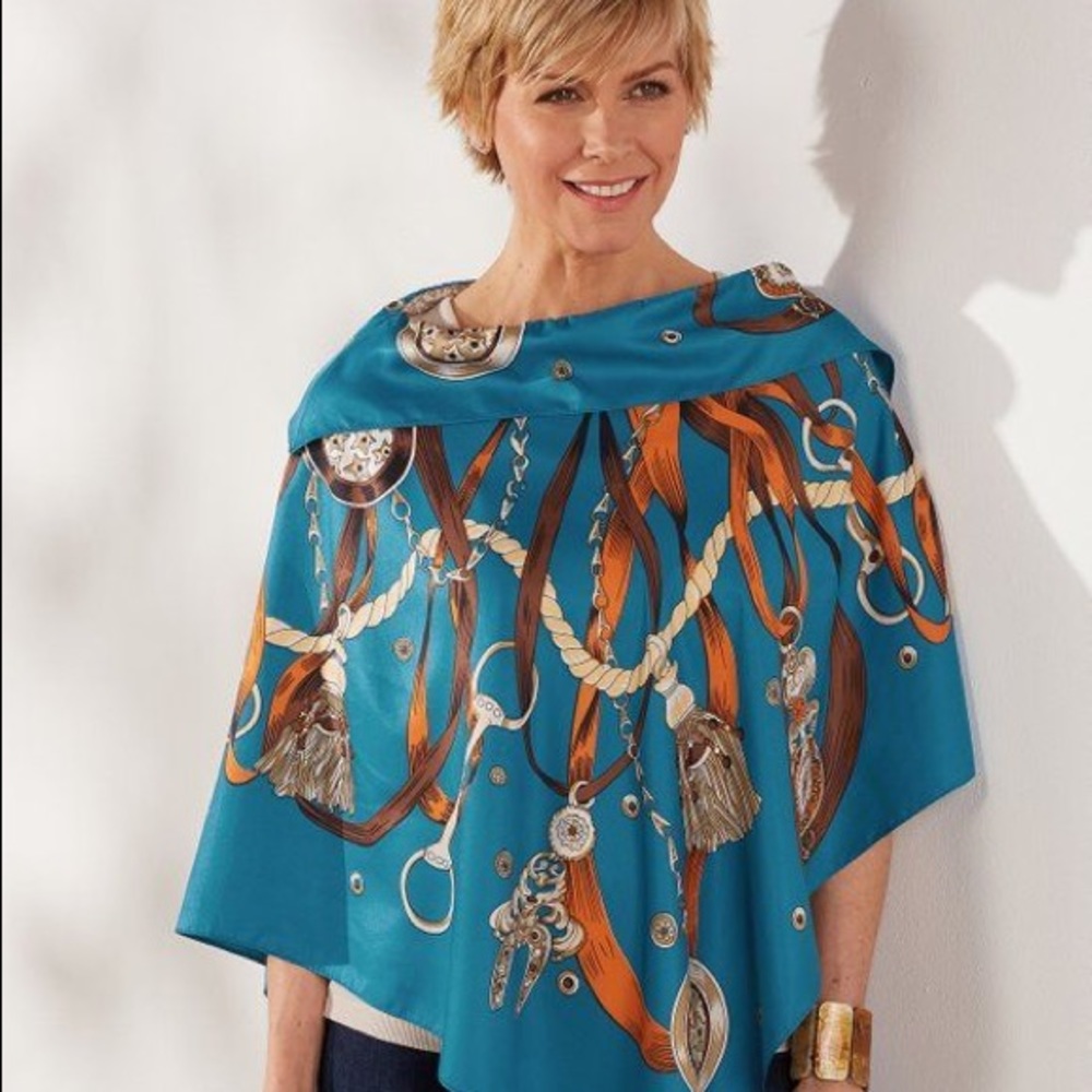 Soft Surroundings La Fiorentina Handkerchief Poncho/Scarf/Wrap